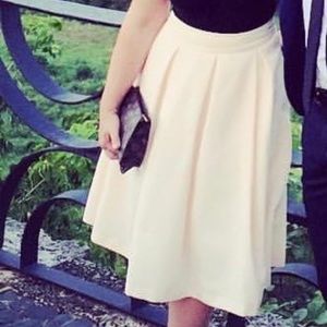 Eliza J Faille Midi Skirt in Blush SZ 12